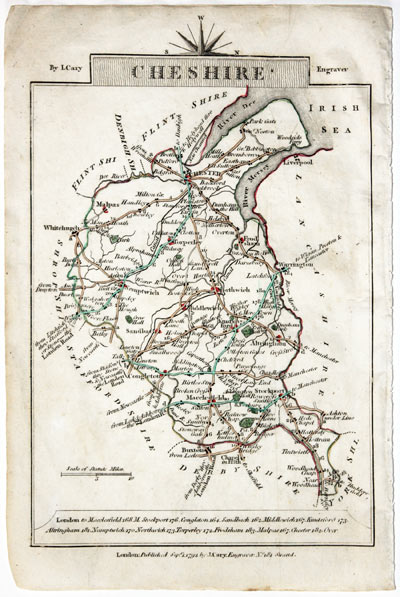 Map of Cheshire, John Cary, 1792