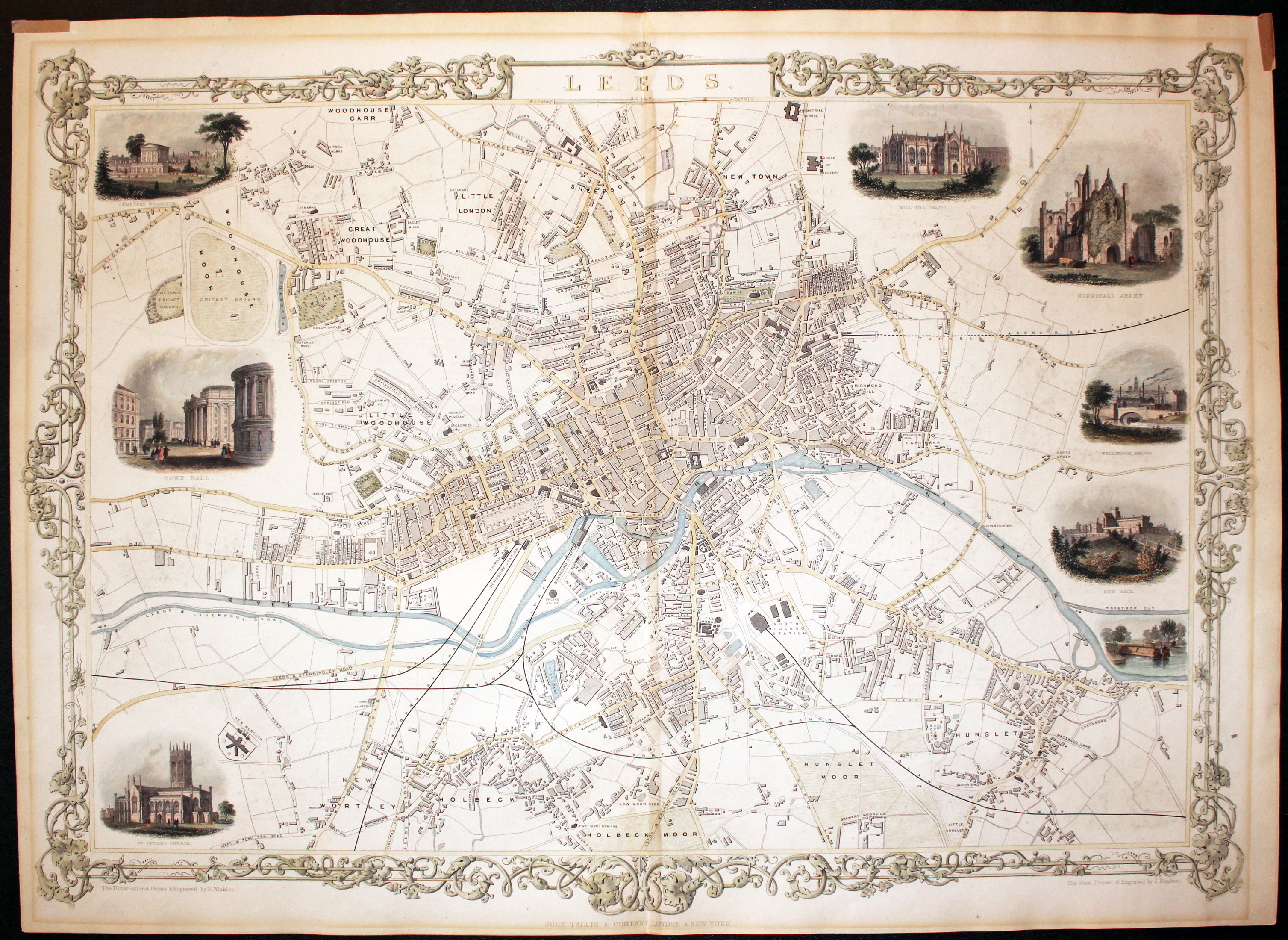 Plan of Leeds by John Tallis published in 1855