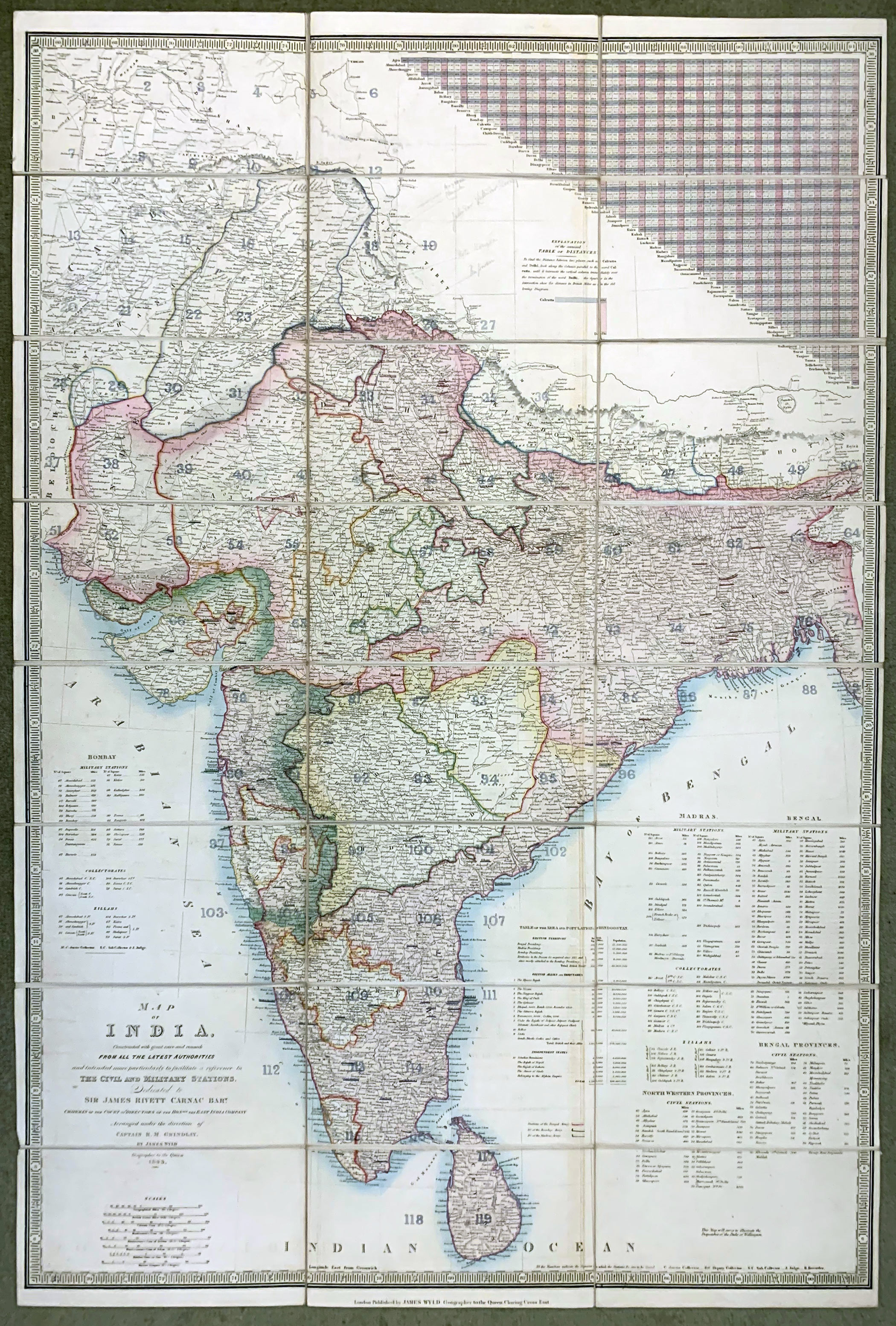 Map of India, James Wyld 1843