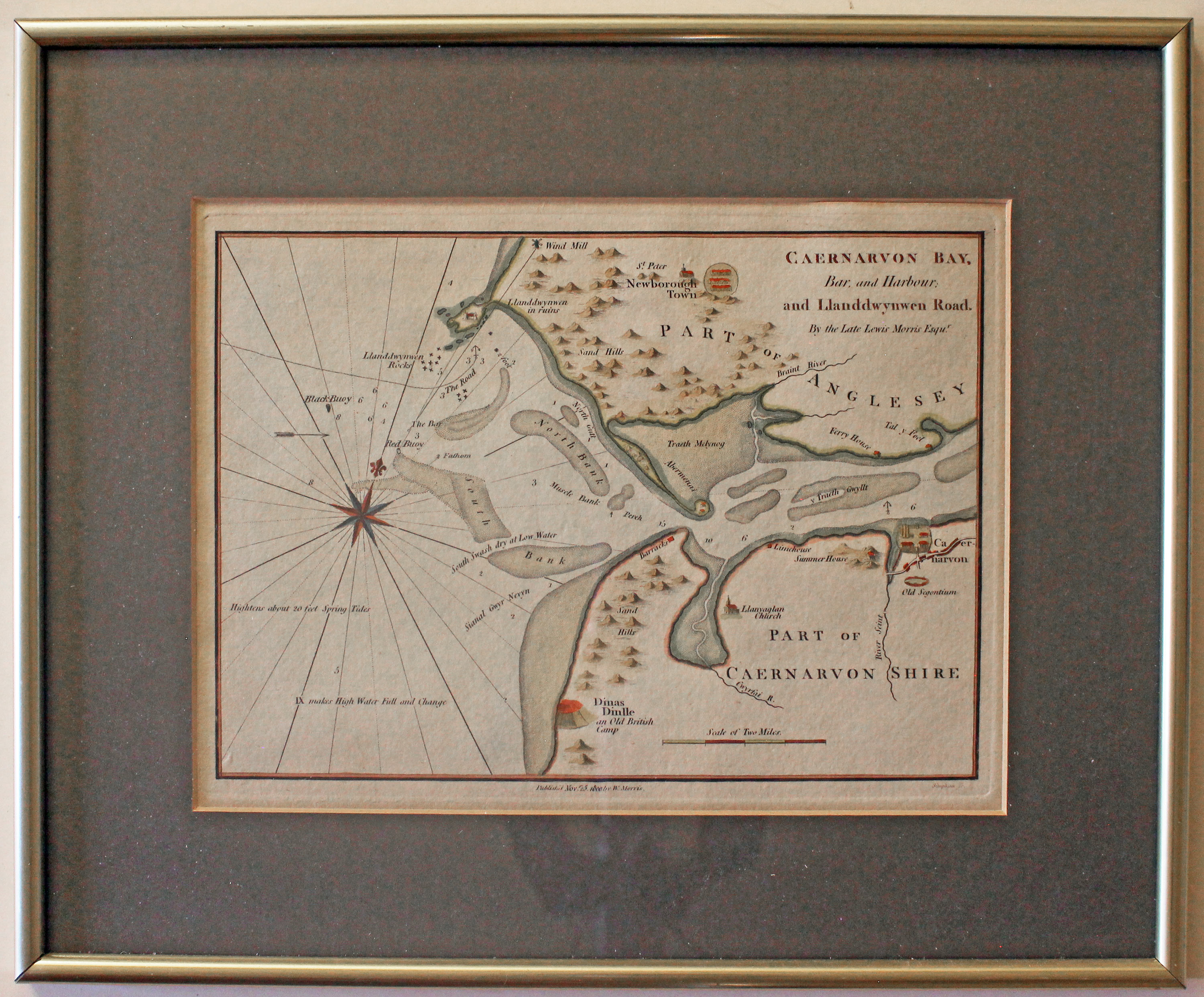 Chart of Caernarvon Bay, North Wales by William Morris 1801