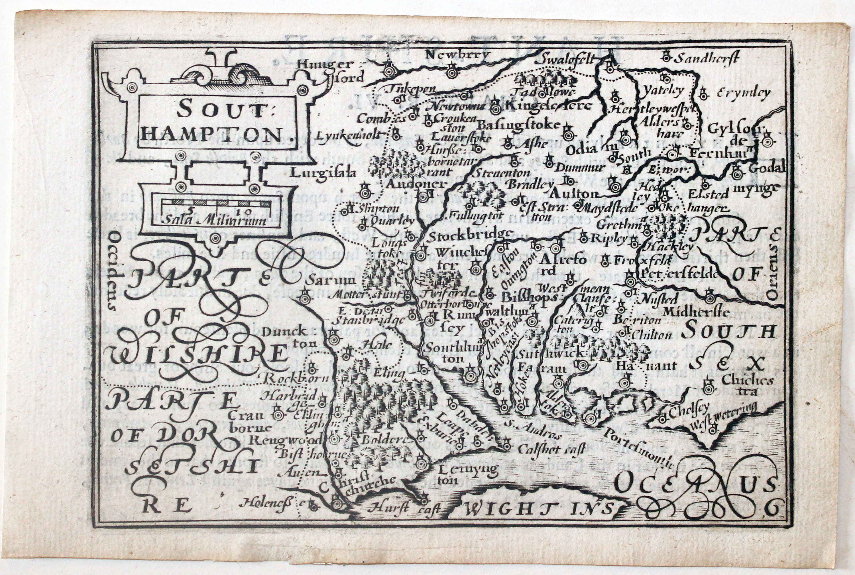 Hampshire by Pieter van den Keere, c.1627