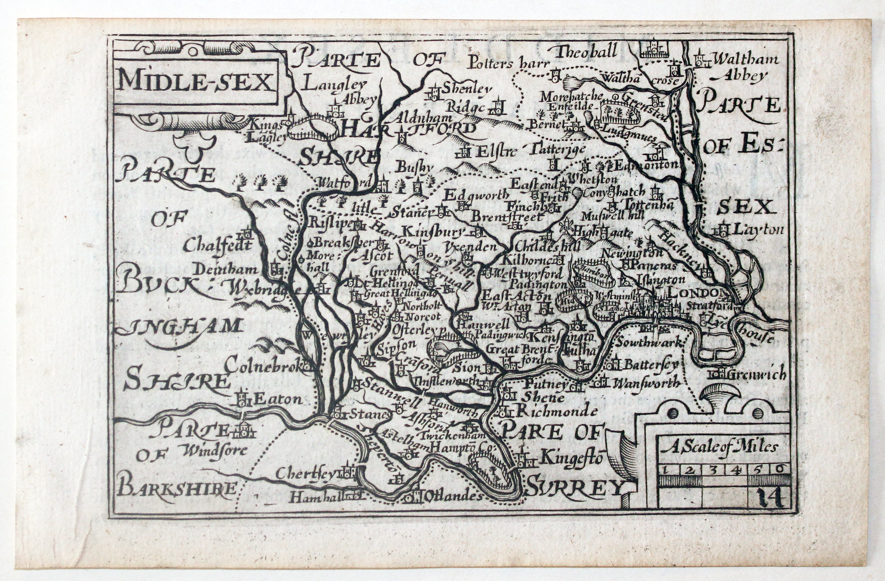 Middlesex by Pieter van den Keere, c.1627  Middlesex by Pieter van den Keere, c.1627