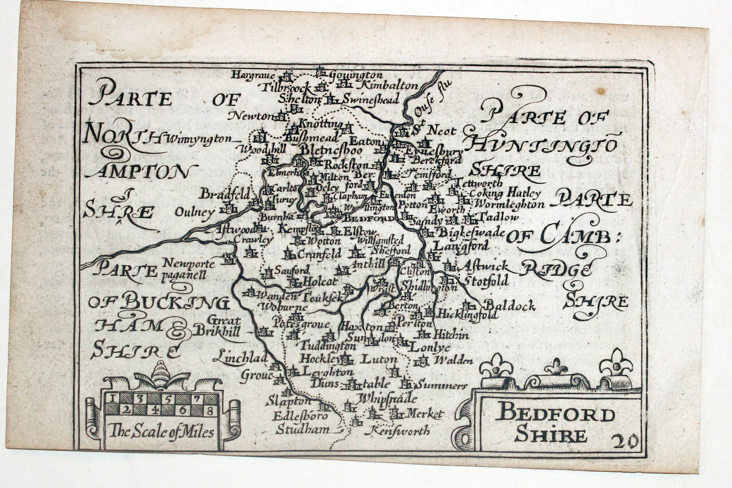Bedfordshire by Pieter van den Keere, c.1627