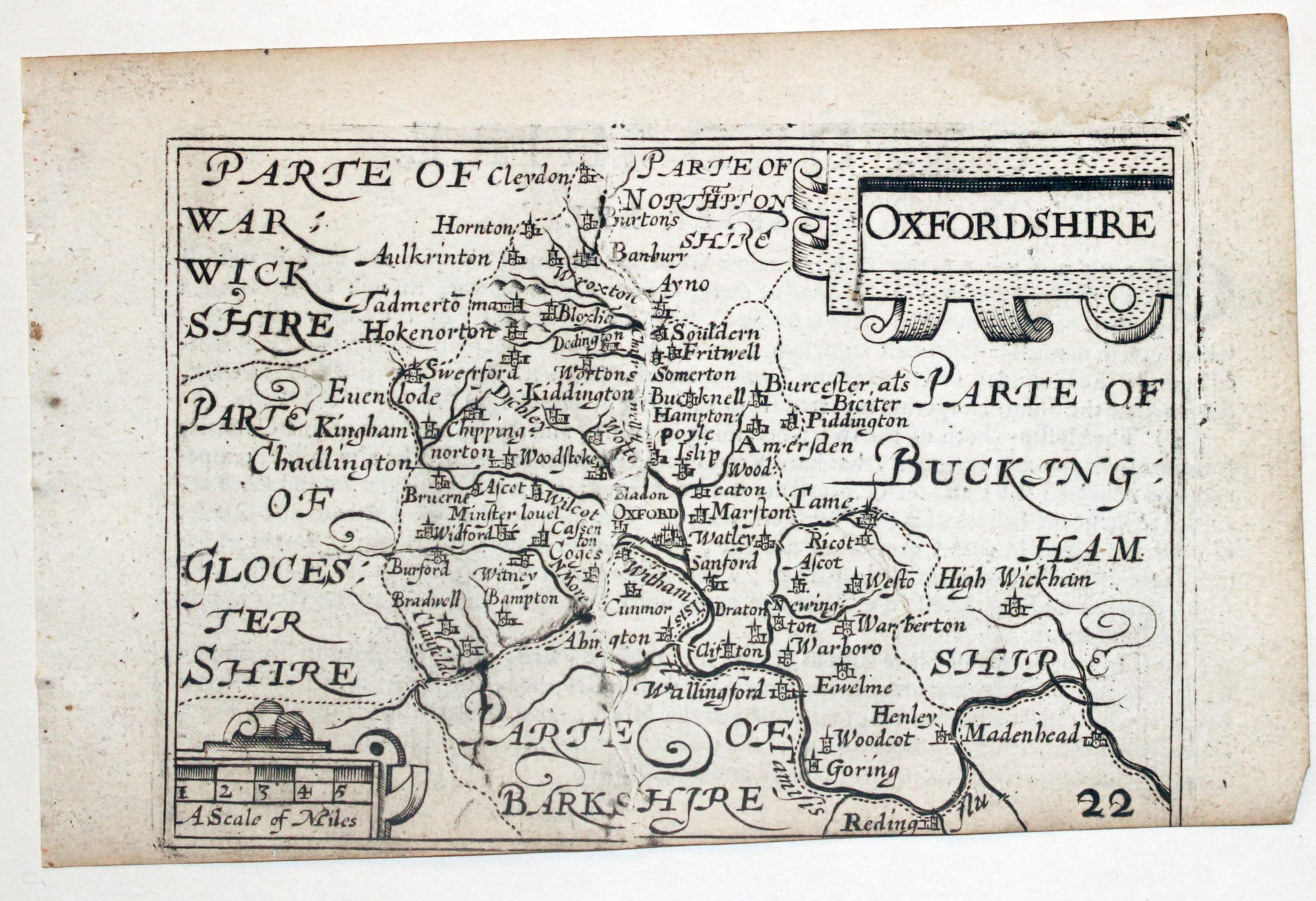 Oxfordshire by Pieter van den Keere, c.1627