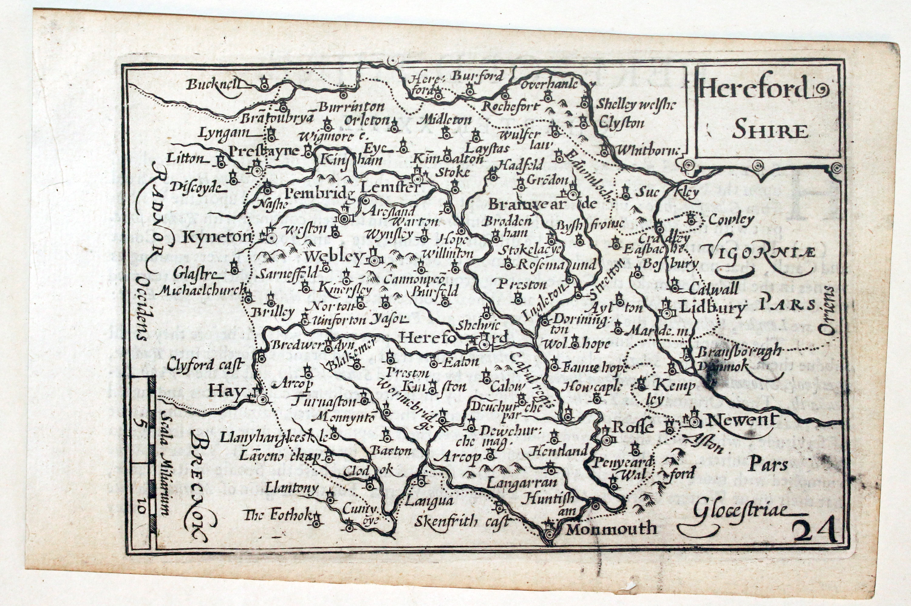 Herefordshire by Pieter van den Keere, c.1627