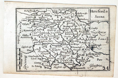Herefordshire by Pieter van den Keere, c.1627