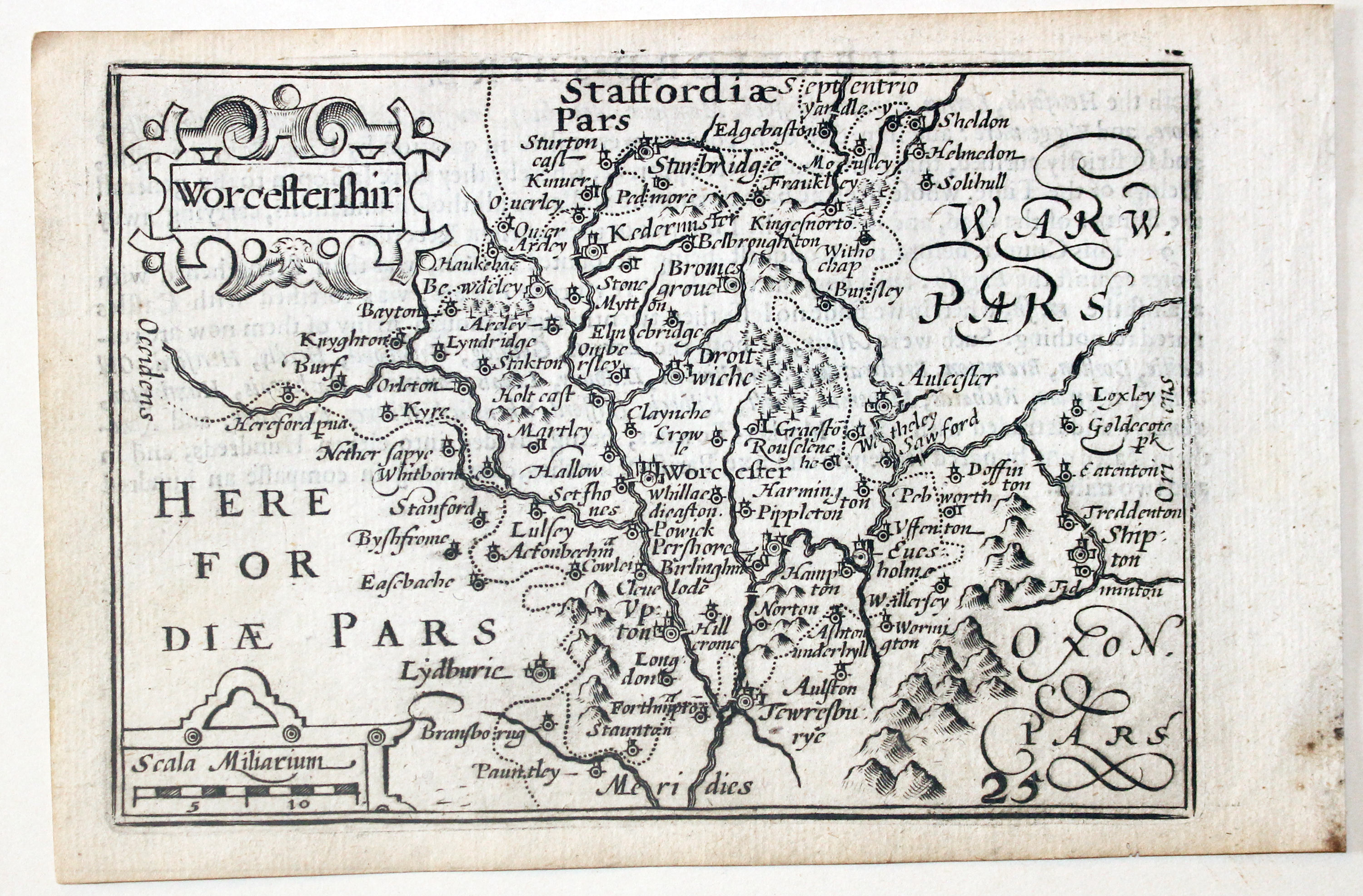 Worcestershire by Pieter van den Keere, c.1627  Worcestershire by Pieter van den Keere, c.1627