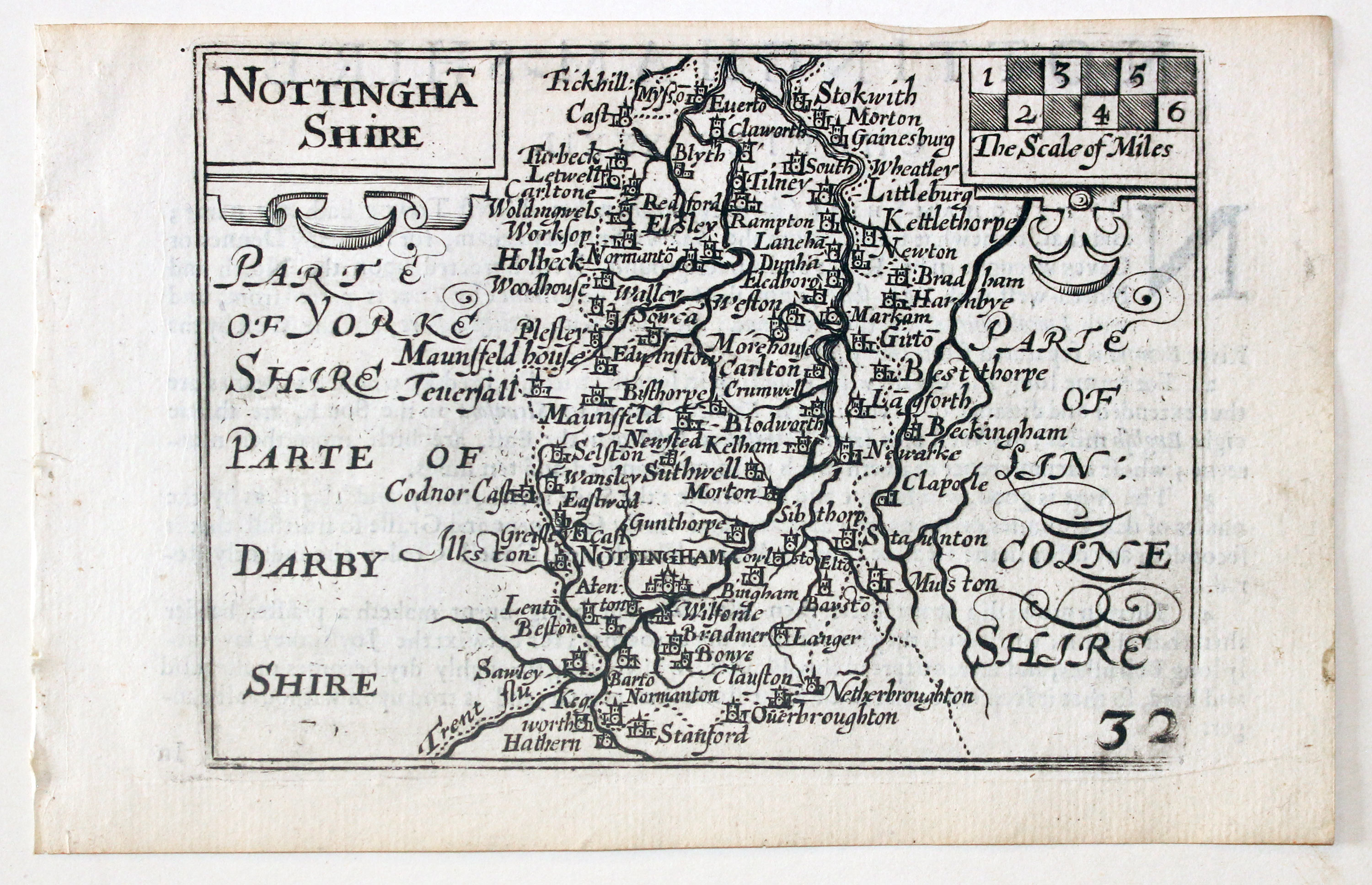 Nottinghamshire by Pieter van den Keere, c.1627