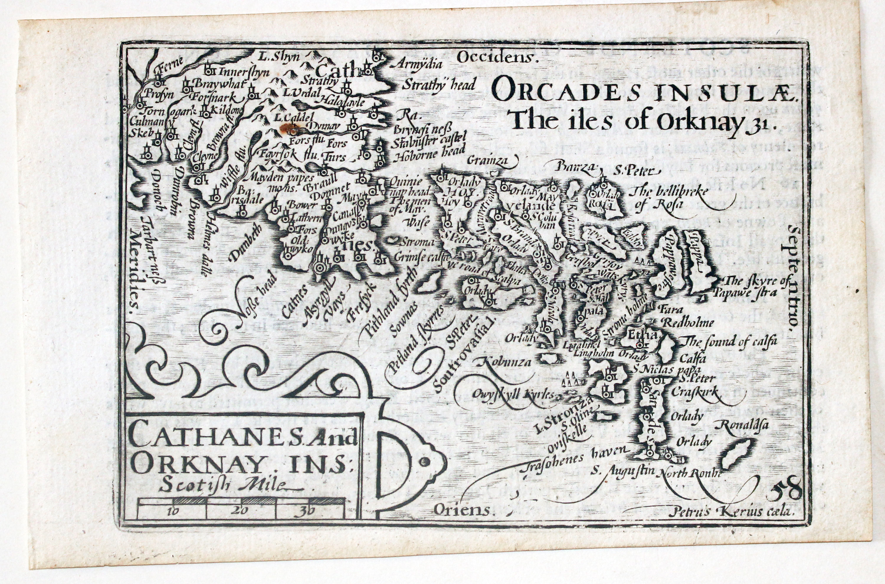 Caithness and Orkney Islands by Pieter van den Keere 1627