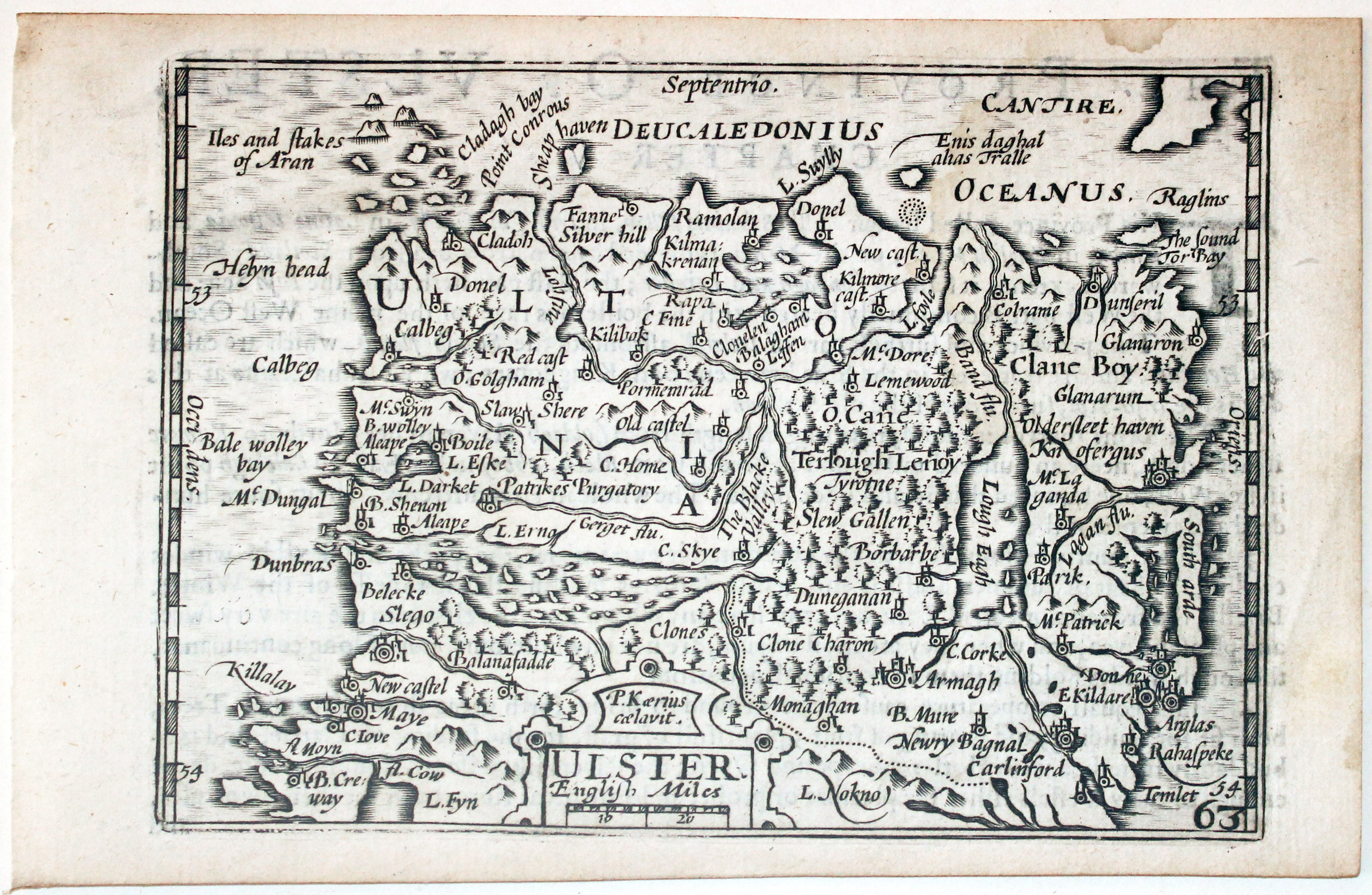 Map of Ulster, Ireland by Pieter van den Keere 1627  Map of Ulster, Ireland by Pieter van den Keere 1627