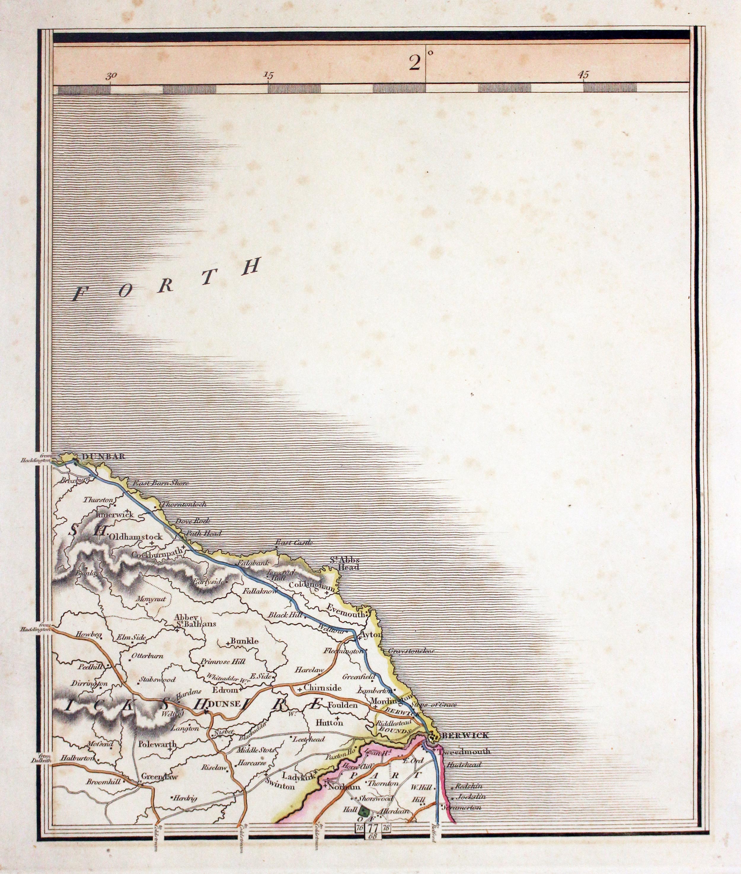 Map showing Part of Berwickshire, John Cary 1824