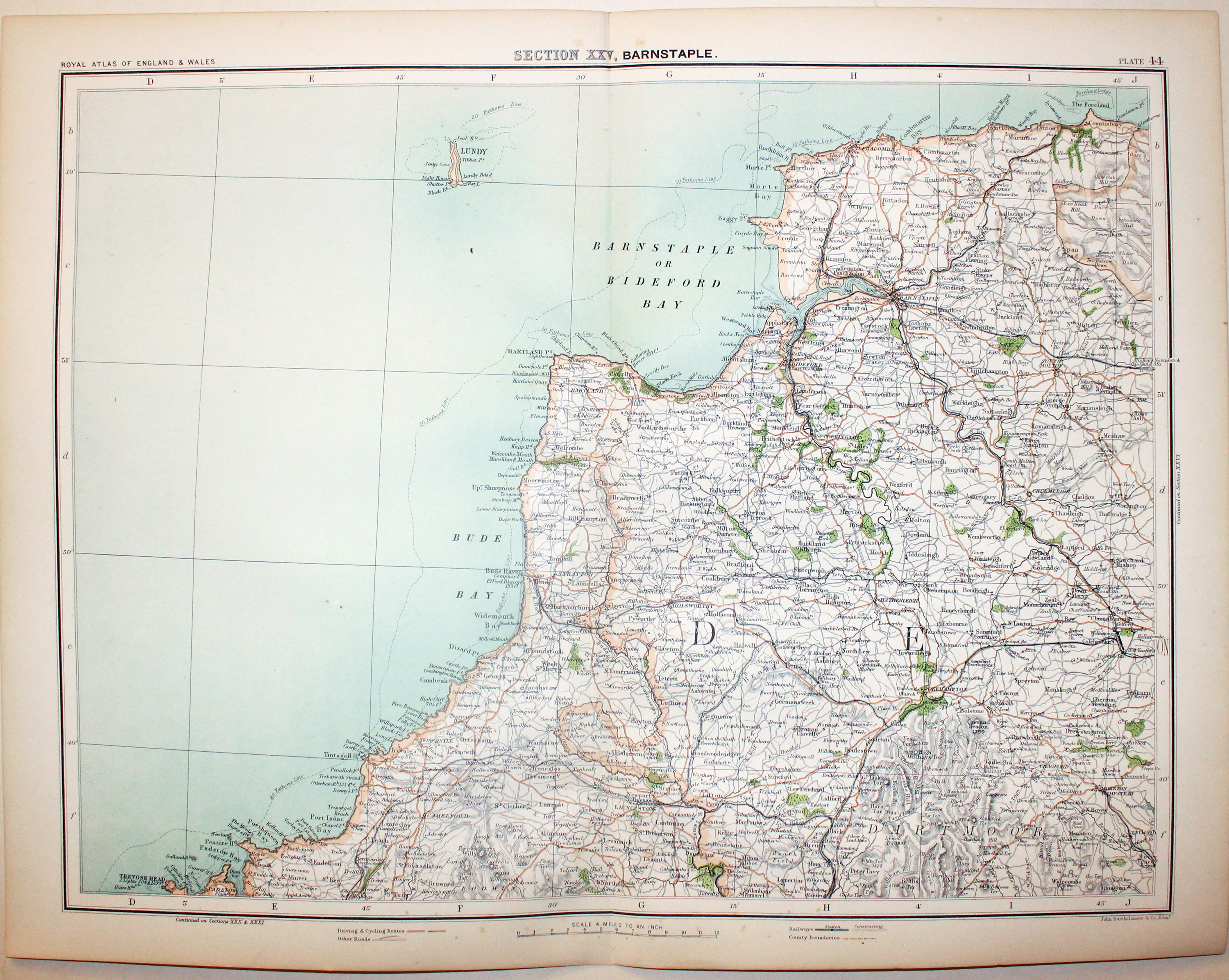 Northern Devon, John Bartholomew, c.1898