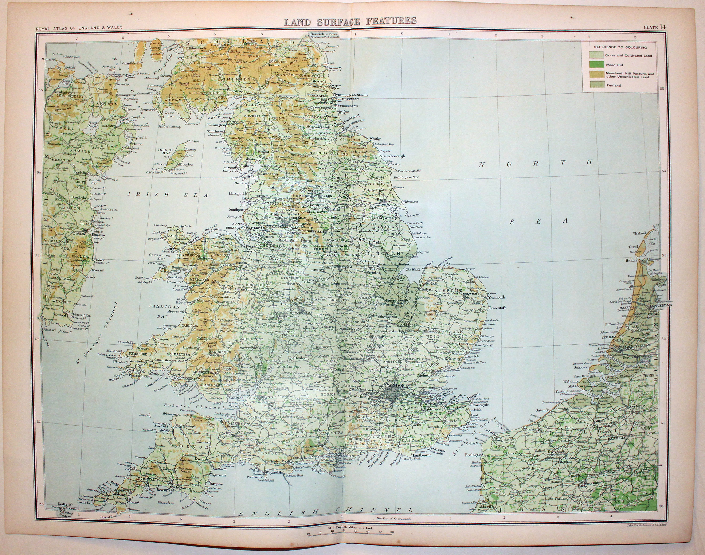 England and Wales by John Bartholomew, c.1898