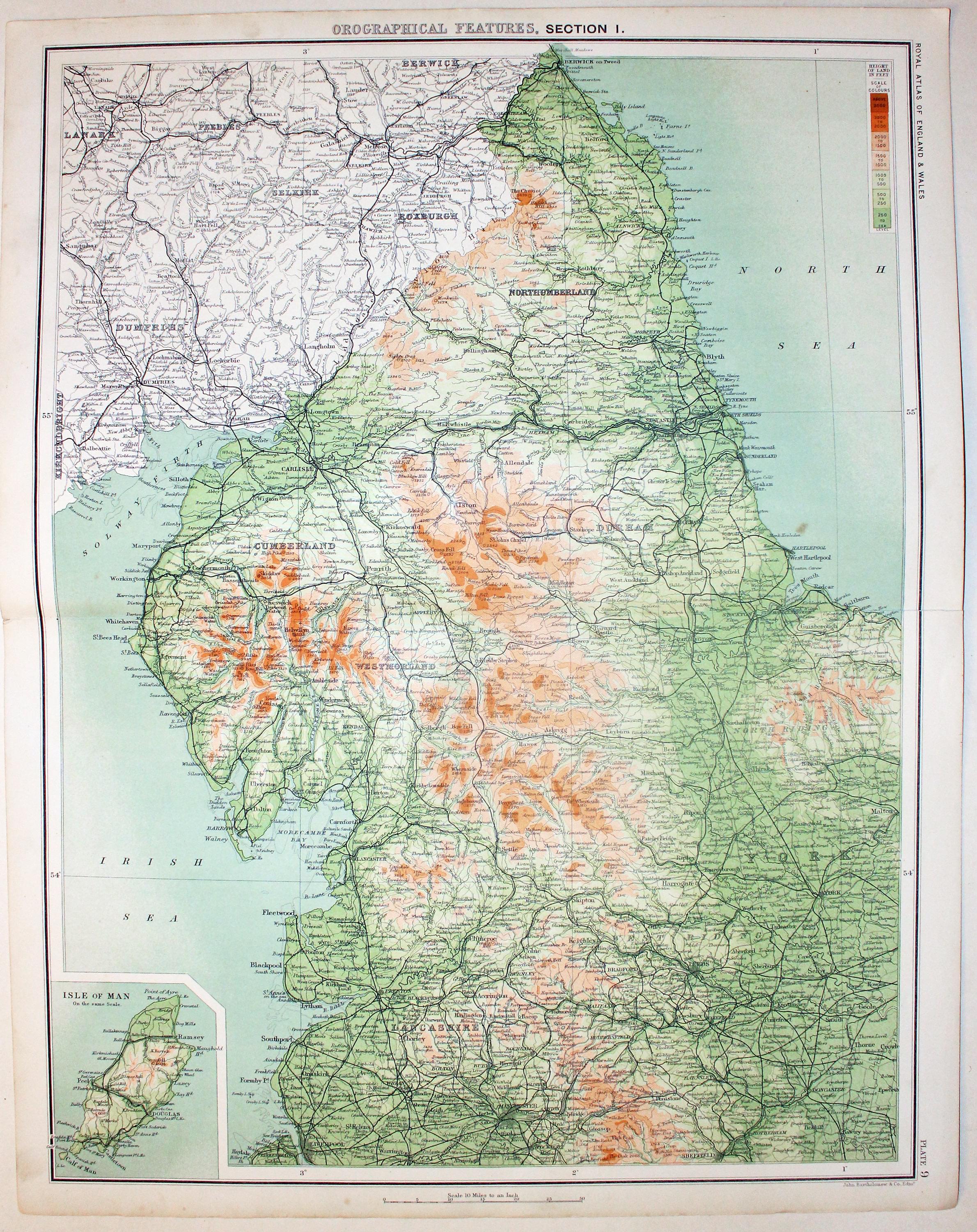 Northern England by John Bartholomew, c.1898