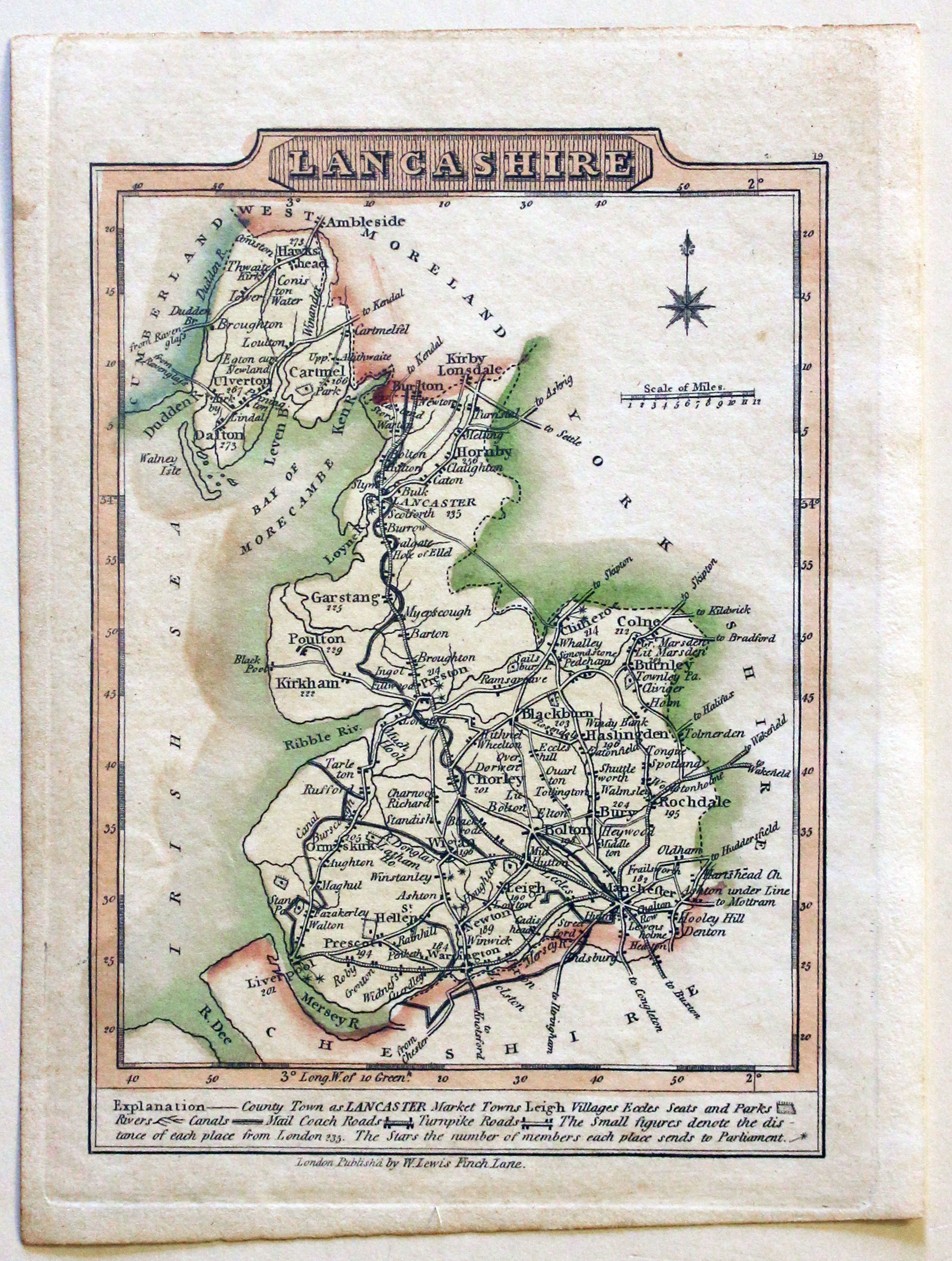 Lancashire, Wallis & Lewis 1819  Lancashire, Wallis & Lewis 1819