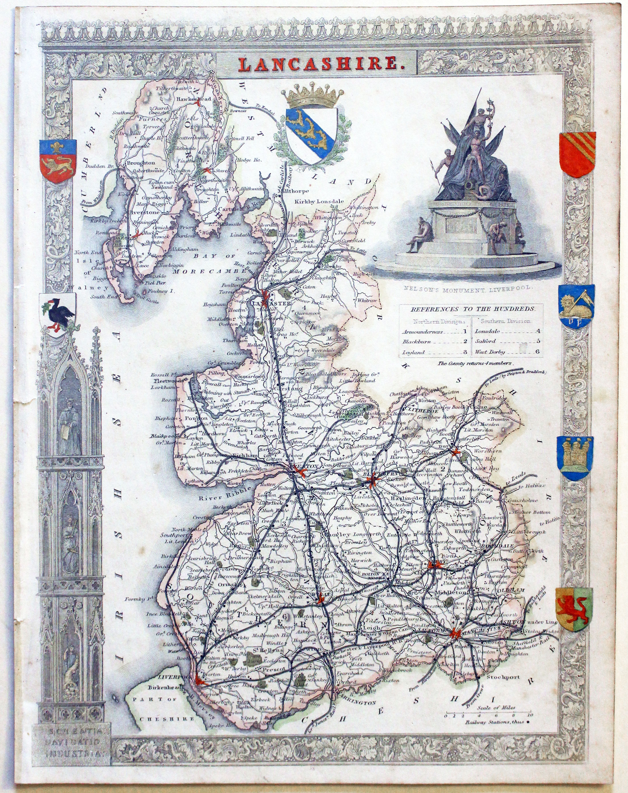Lancashire, Thomas Moule c.1850  Lancashire, Thomas Moule c.1850