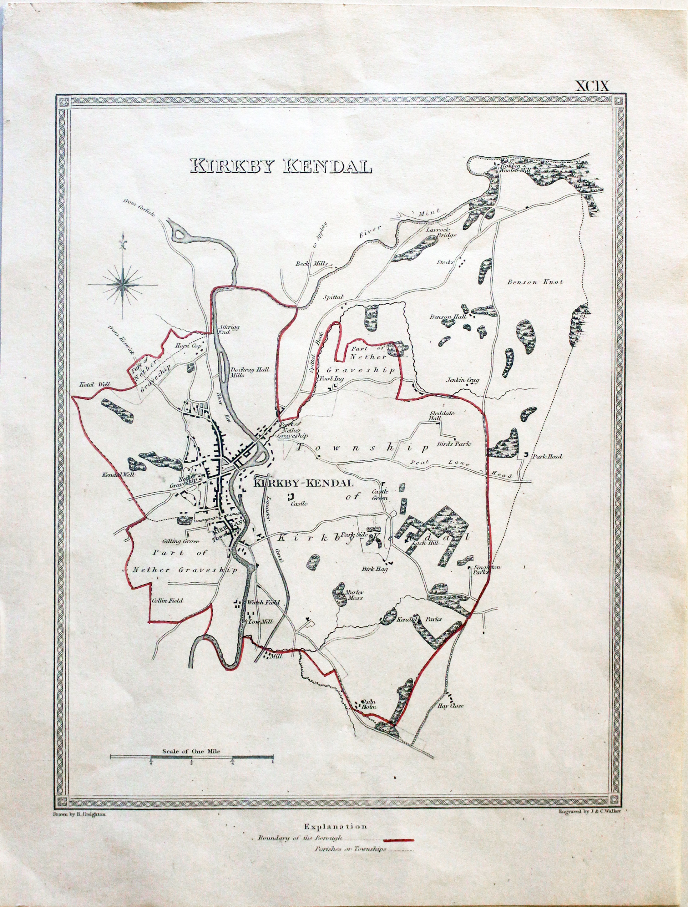 Plan of Kendal by Creighton & Walker c.1840