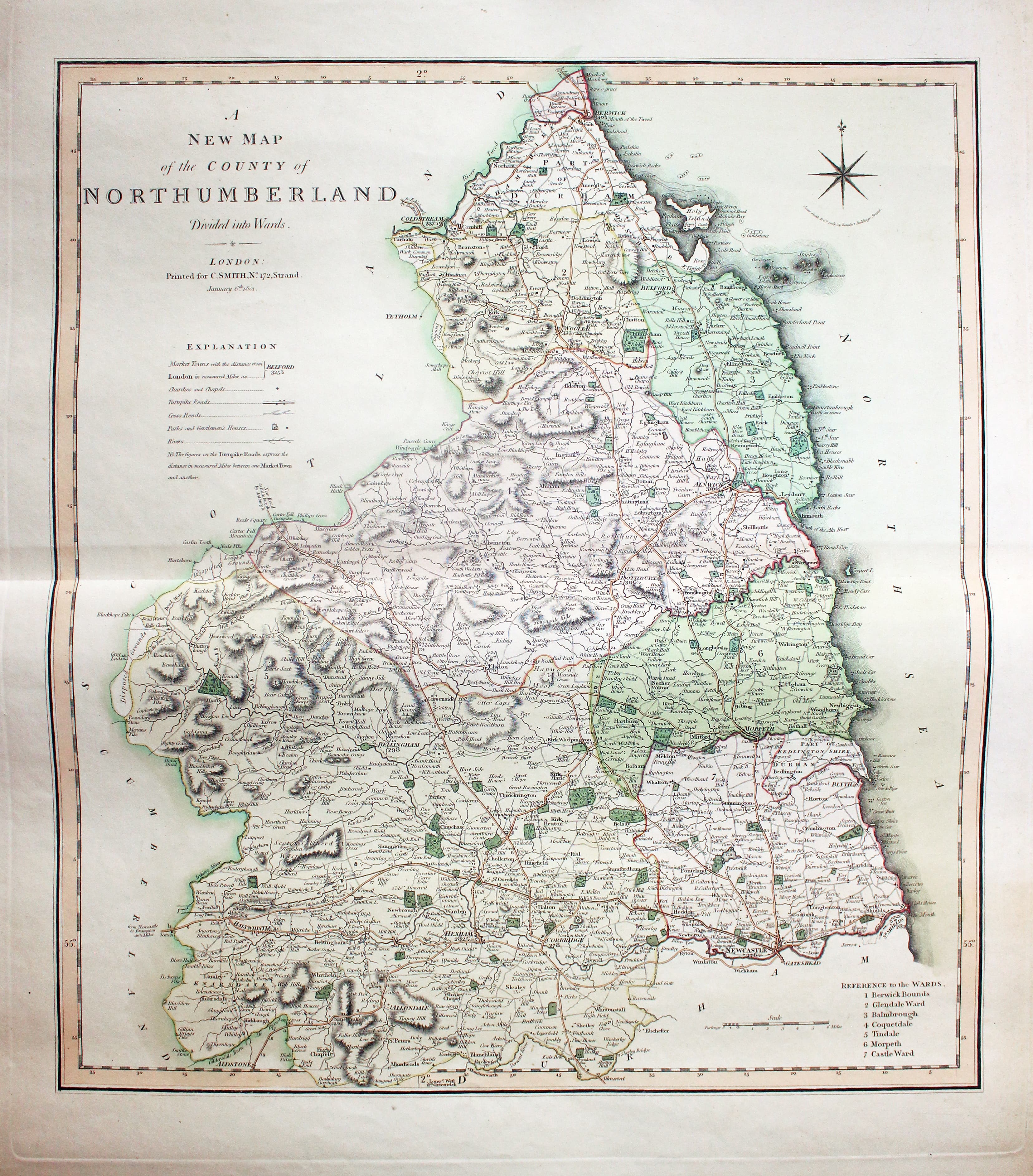 Map of Northumberland, Charles Smith 1801  Map of Northumberland, Charles Smith 1801