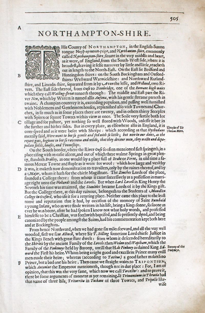Northamptonshire text by William Camden 1637   Northamptonshire text by William Camden 1637