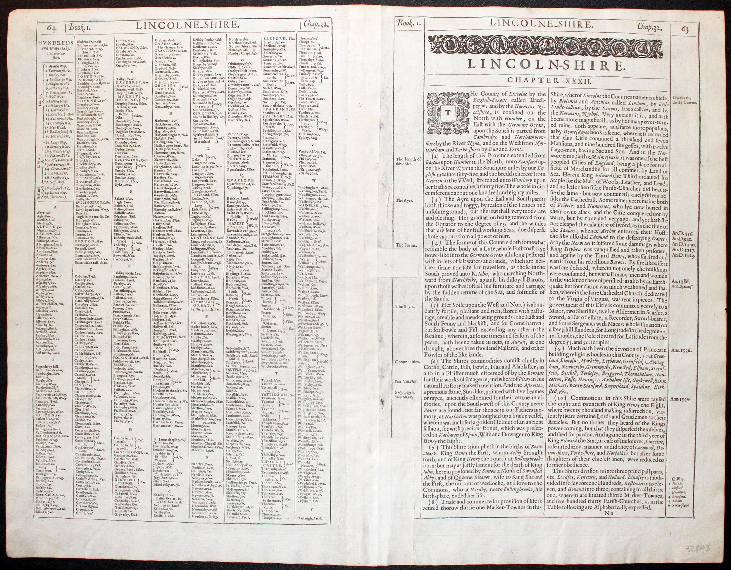 Lincolnshire by John Speed 1646