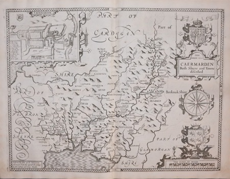 Carmarthenshire by John Speed 1646