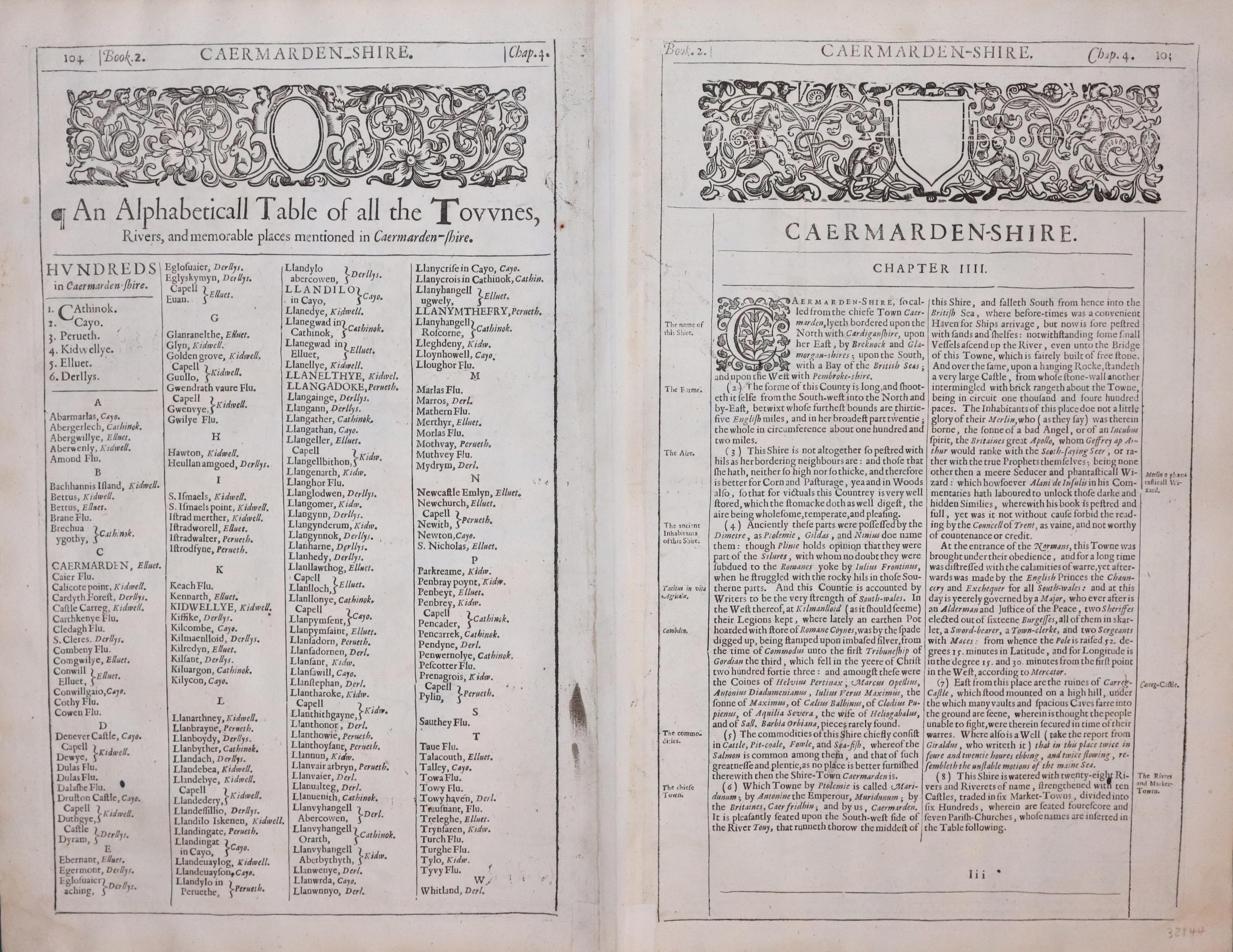 Carmarthenshire by John Speed 1646  Carmarthenshire by John Speed 1646