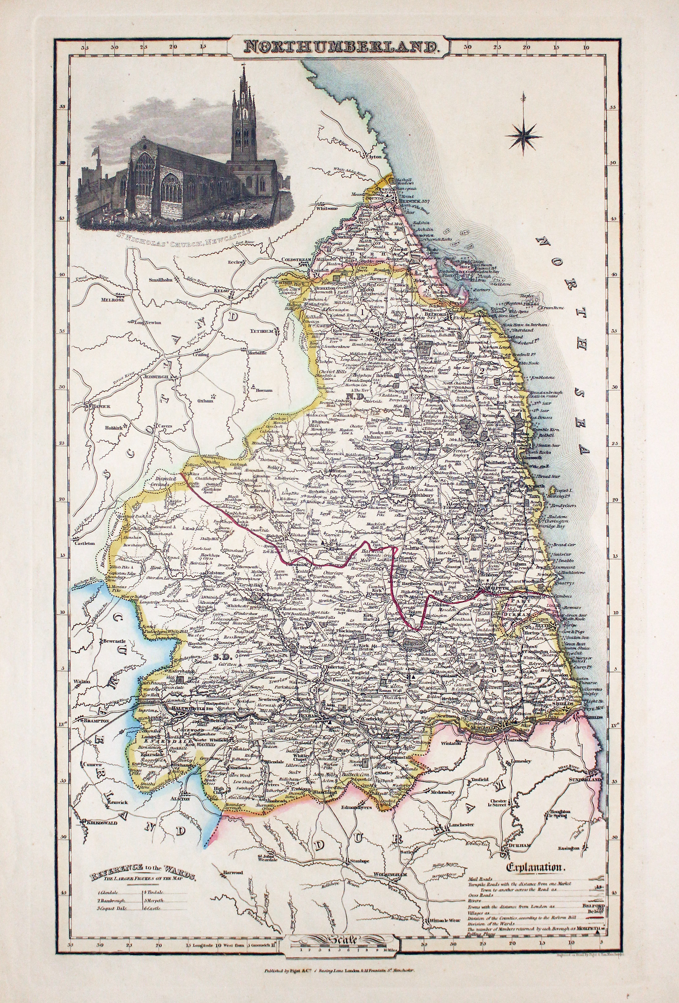 Map of Cornwall by Thomas Letts 1884  Map of Cornwall by Thomas Letts 1884