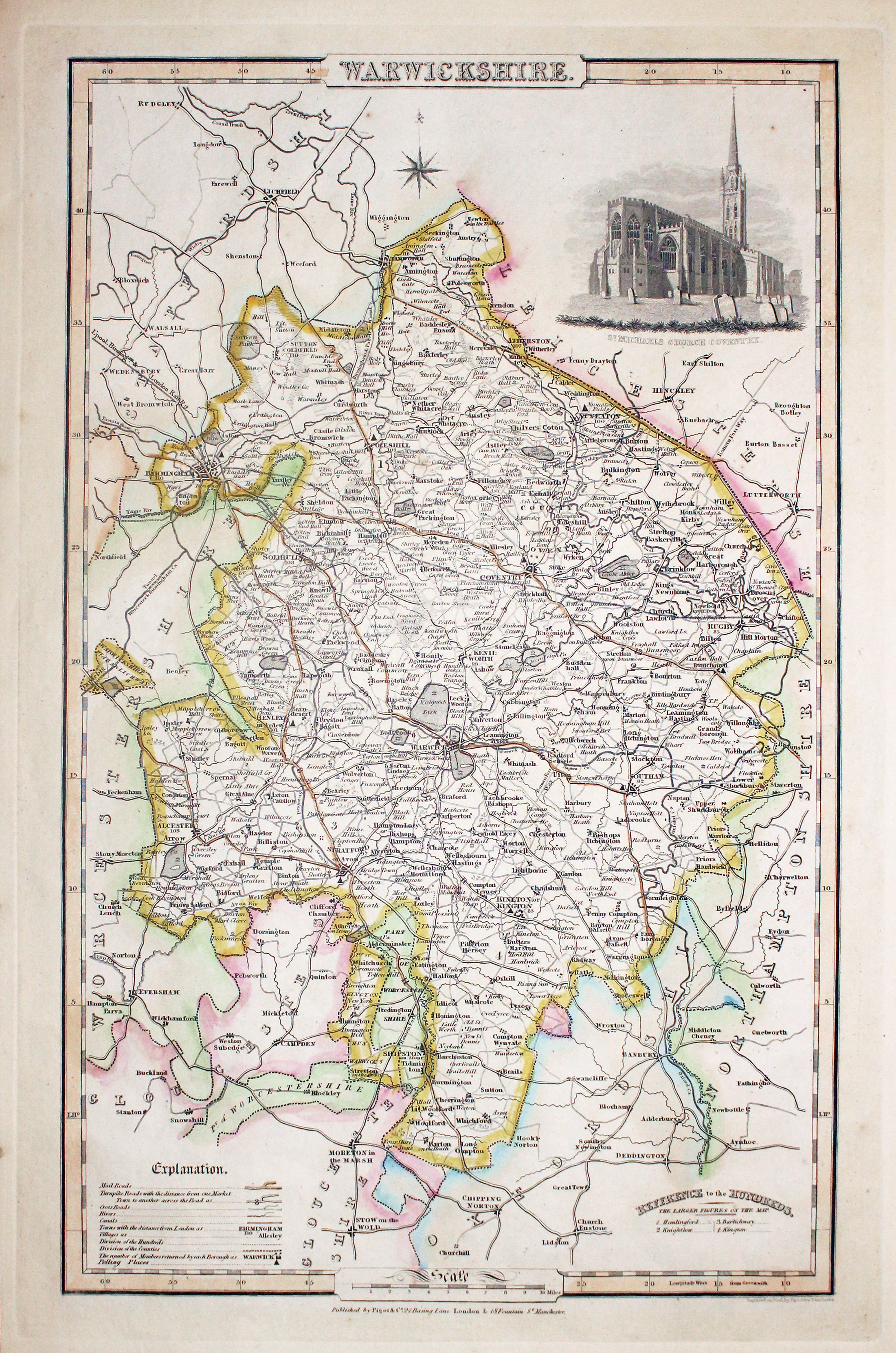 Map of Warwickshire, James Pigot c.1830  Map of Warwickshire, James Pigot c.1830