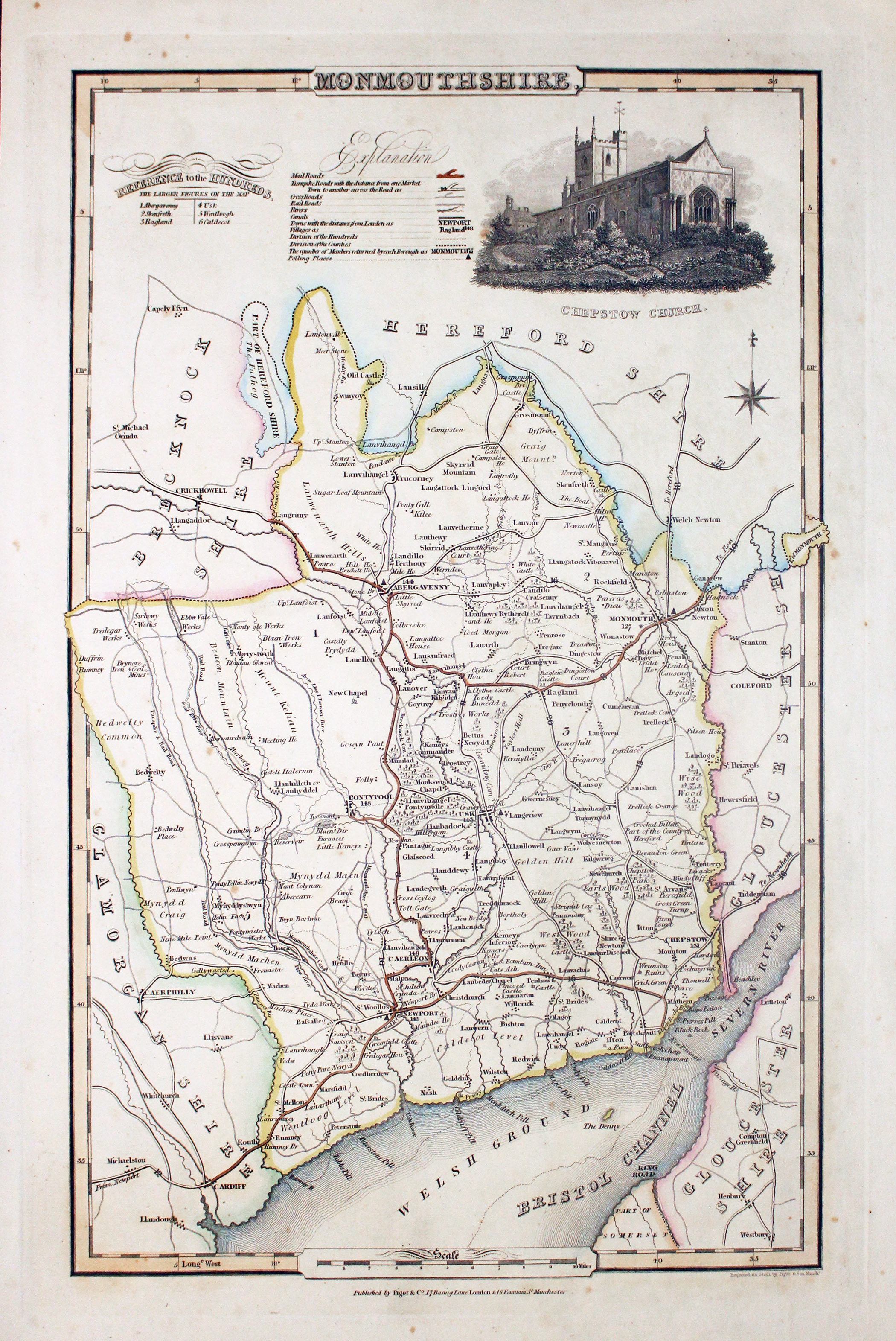 Map of Monmouthshire, James Pigot c.1830