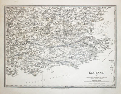  Map of South East England, SDUK c.1834 