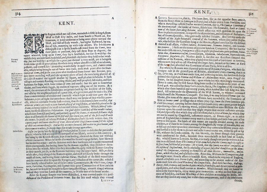 Kent Text from Camden's Britannia 1637