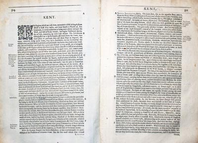 Kent Text from Camden's Britannia 1637