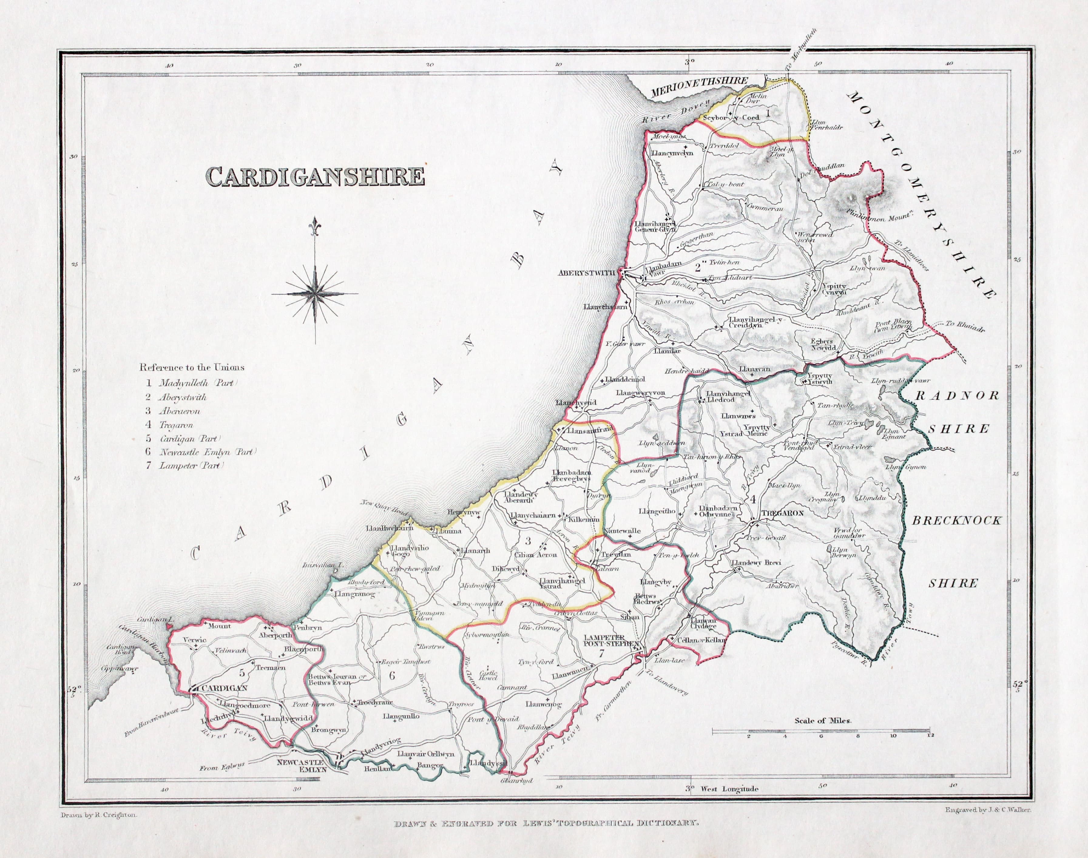 Map of Cardiganshire  by Samuel Lewis 1848  Map of Cardiganshire  by Samuel Lewis 1848