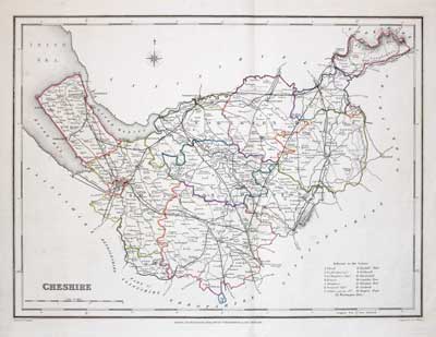 Map of Cheshire by Samuel Lewis 1848