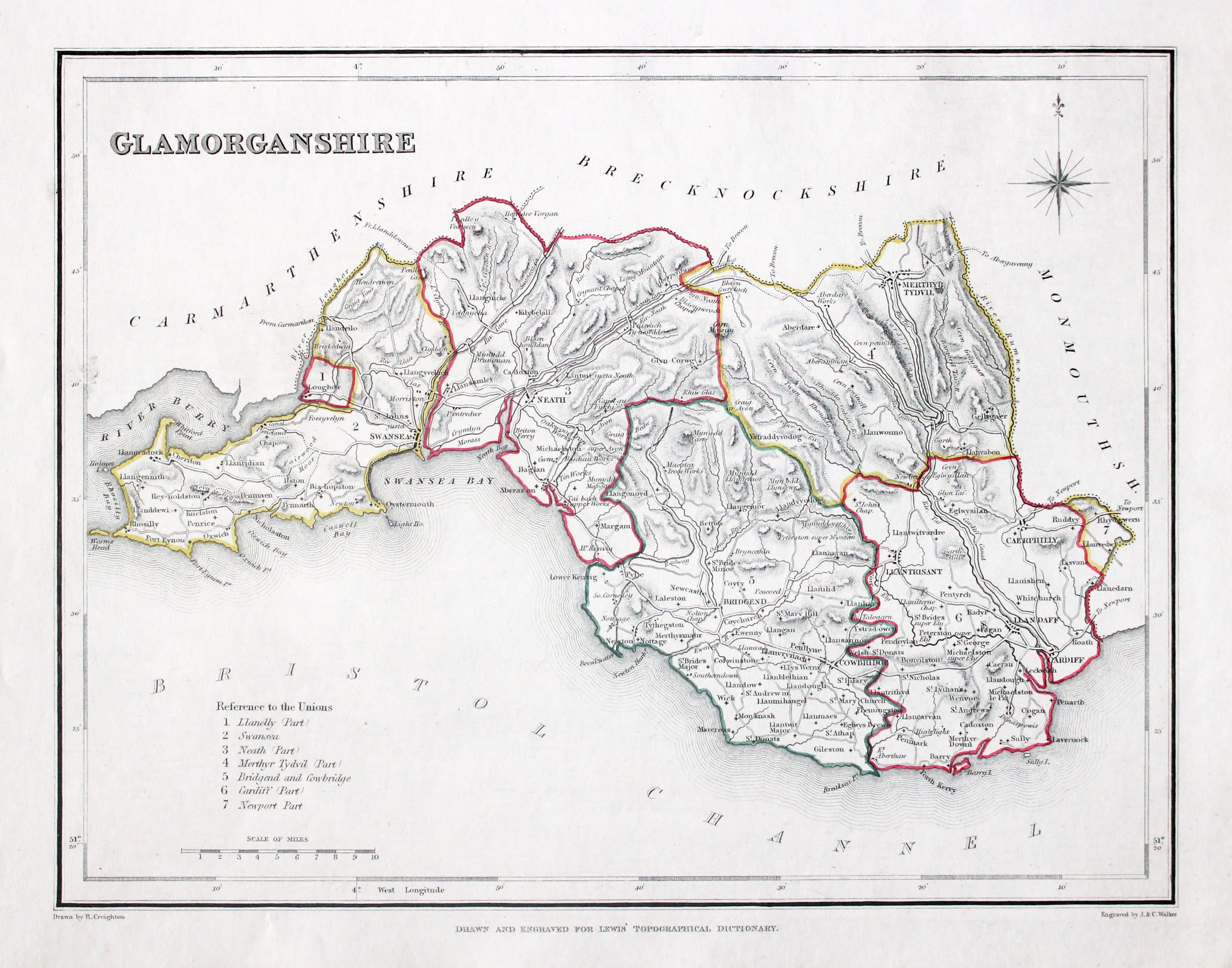 Map of Glamorganshire by Samuel Lewis 1858  Map of Glamorganshire by Samuel Lewis 1858