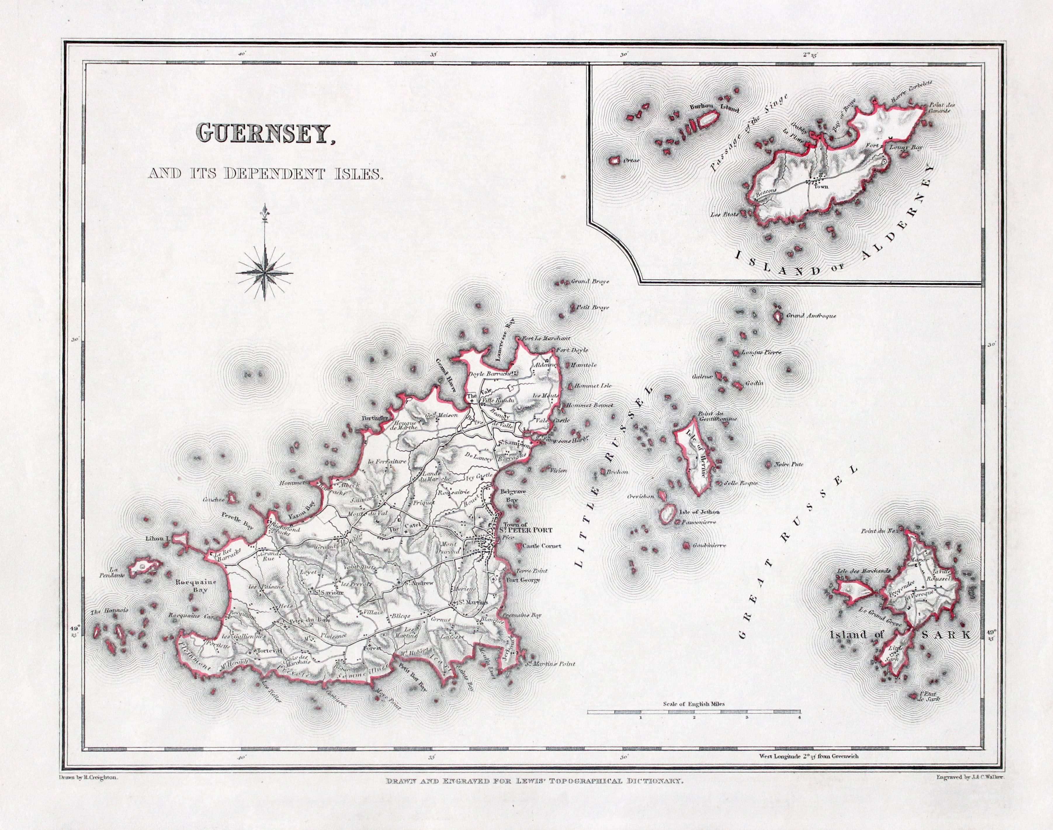 Map of Gernsey and Sark  by Samuel Lewis 1848  Map of Gernsey and Sark  by Samuel Lewis 1848