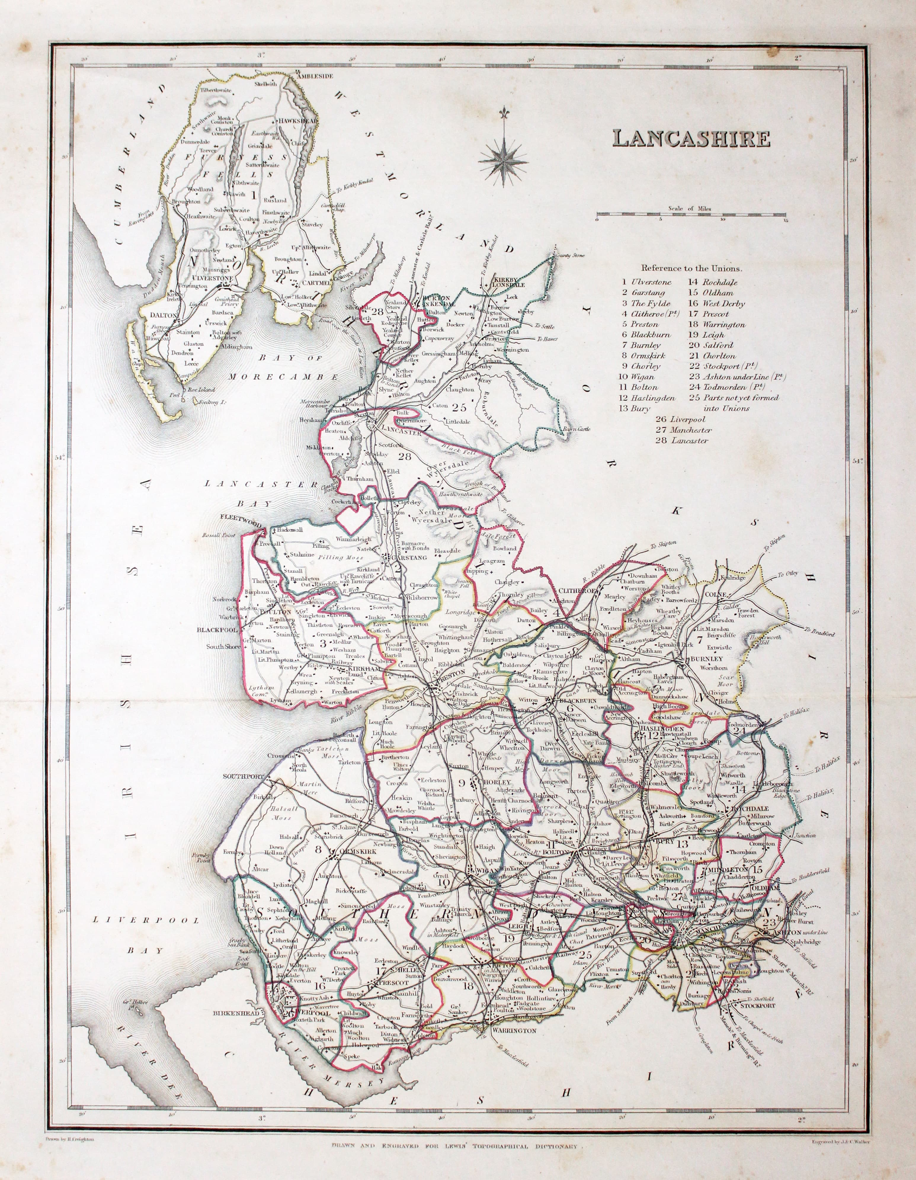 Map of Lancashire by Samuel Lewis 1848  Map of Lancashire by Samuel Lewis 1848