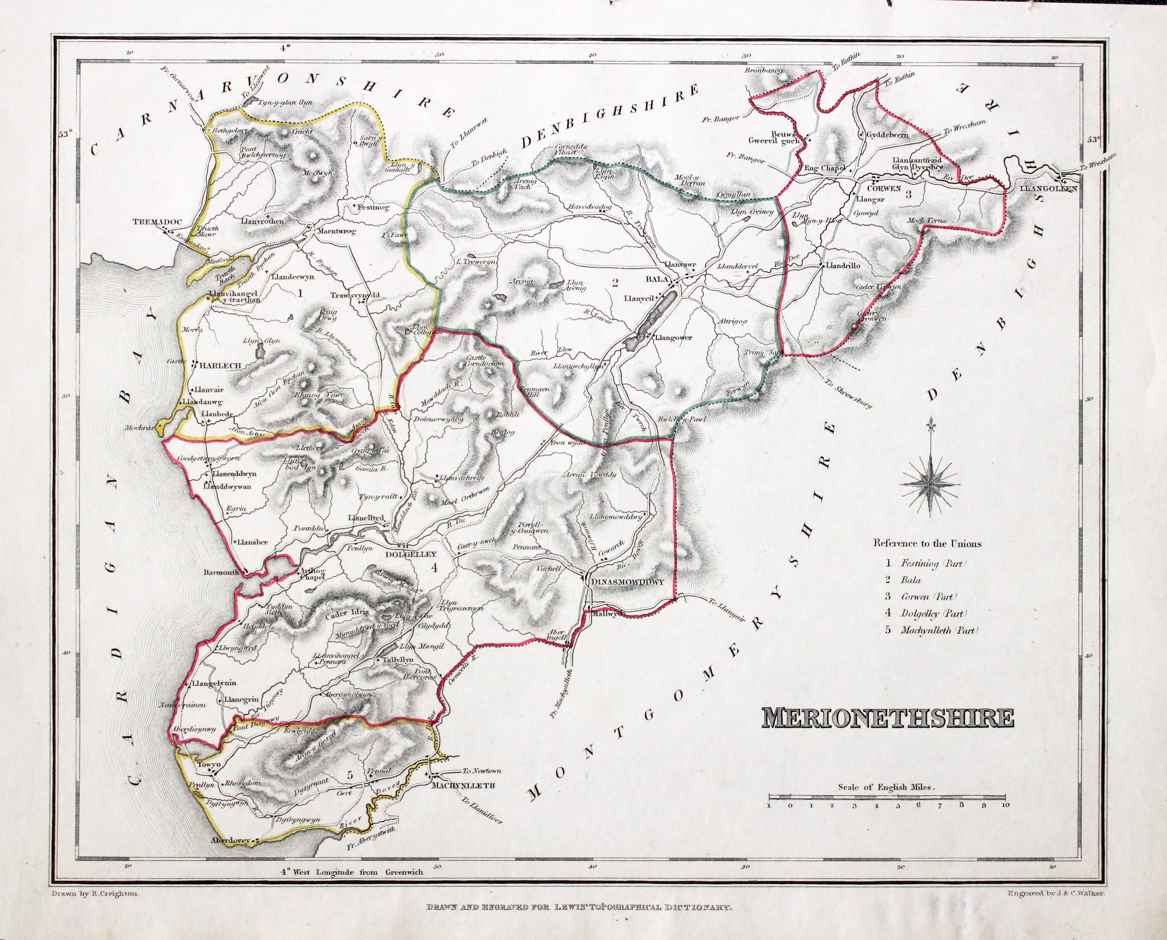 Merionethshire. Samuel Lewis 1848