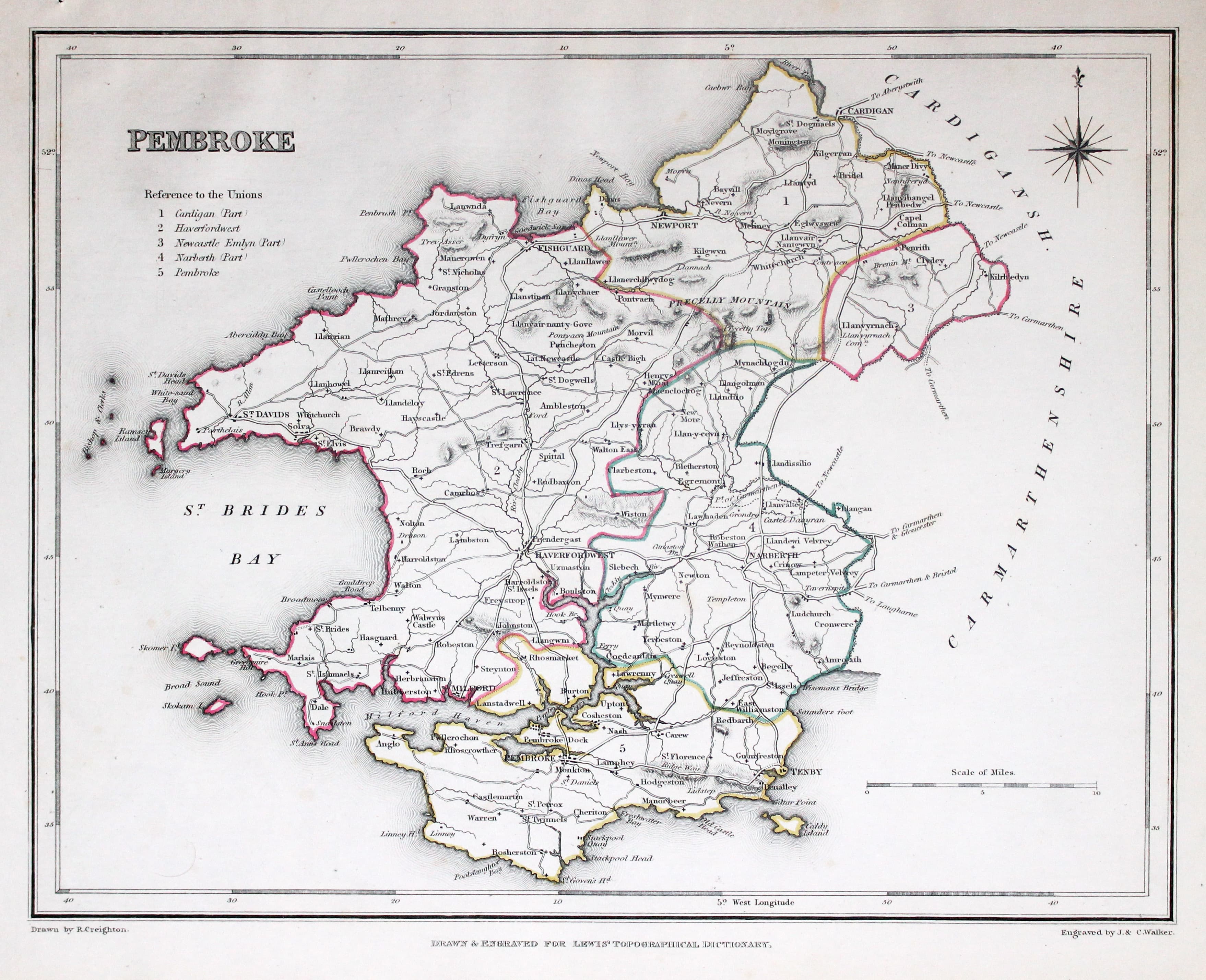 Map of Pembrokeshire by Samuel Lewis 1848  Map of Pembrokeshire by Samuel Lewis 1848