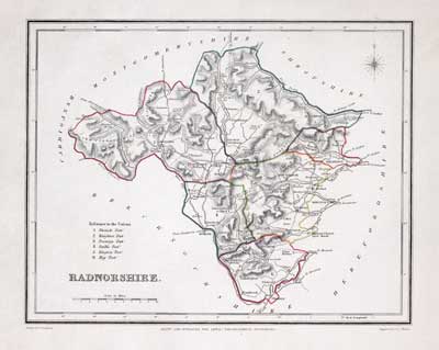 Map of Radnorshire, Samuel Lewis 1848