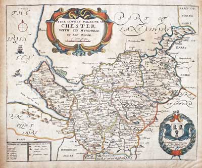 Map of Cheshire by Richard Blome 1673
