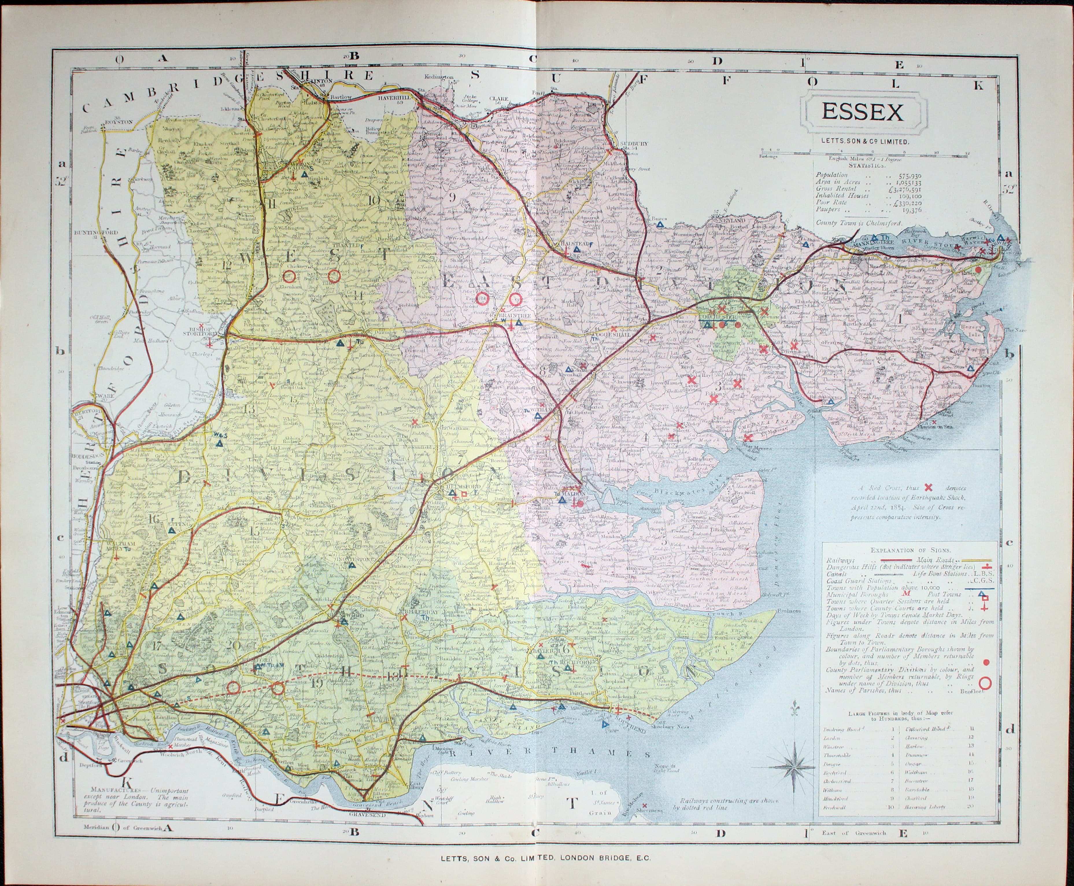 Map of Essex  by Thomas Letts  Map of Essex  by Thomas Letts
