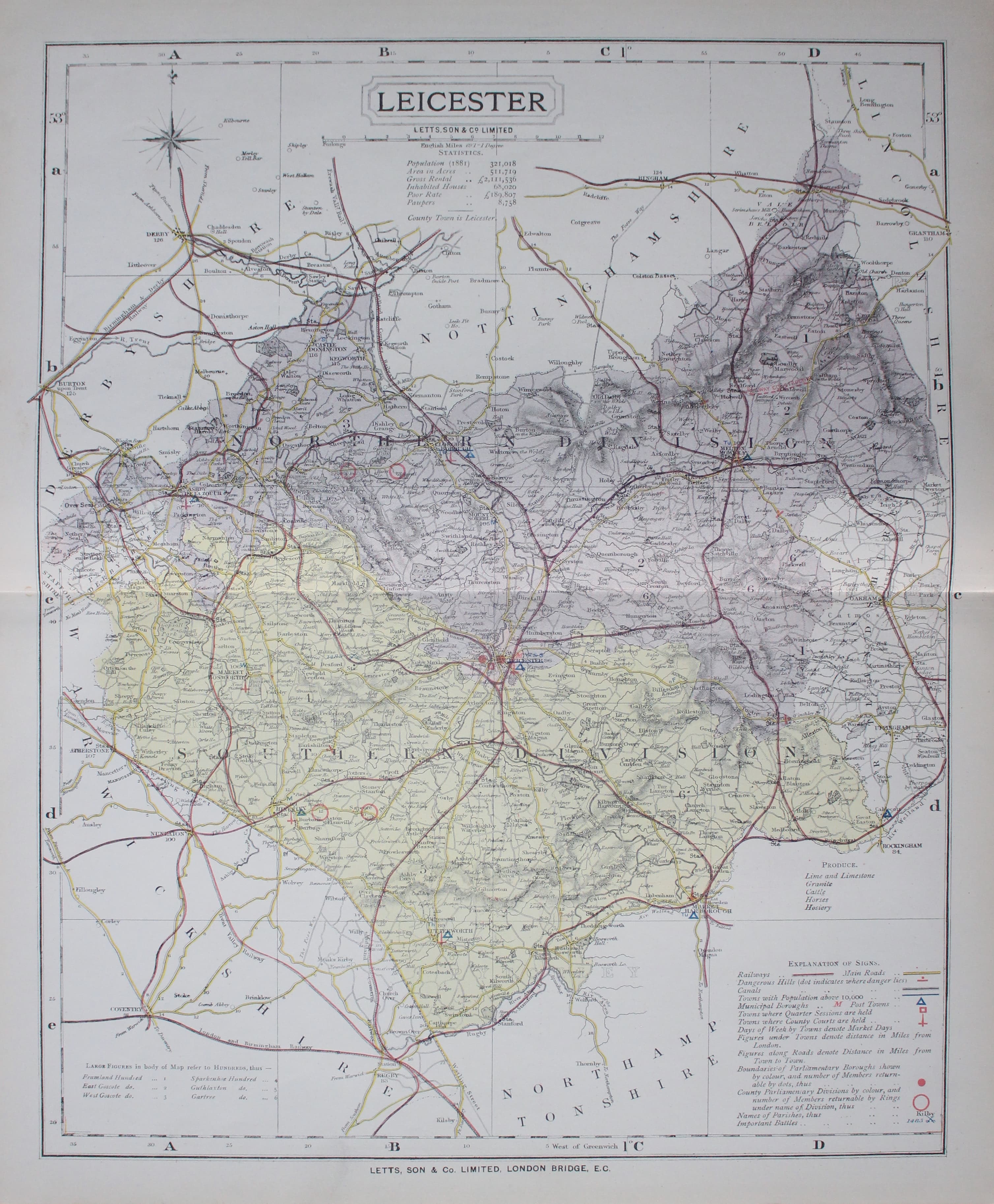 Map of Leicestershire  by Thomas Letts  Map of Leicestershire  by Thomas Letts