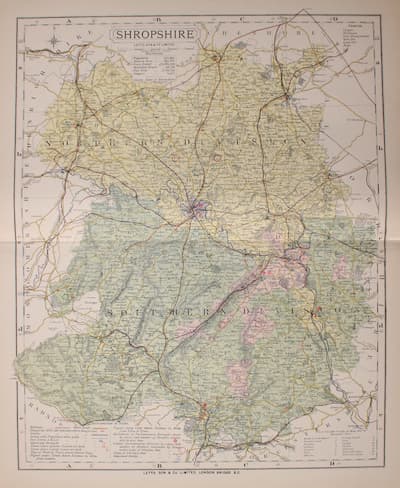  Map of Shropshire  by Thomas Letts 