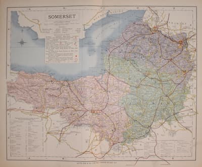 Map of Somerset by Thomas Letts