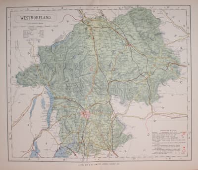 Map of Westmorland  by Thomas Letts