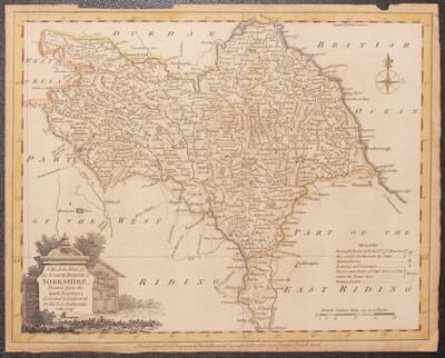 Map of North Riding of Yorkshire  by John Ellis 1777