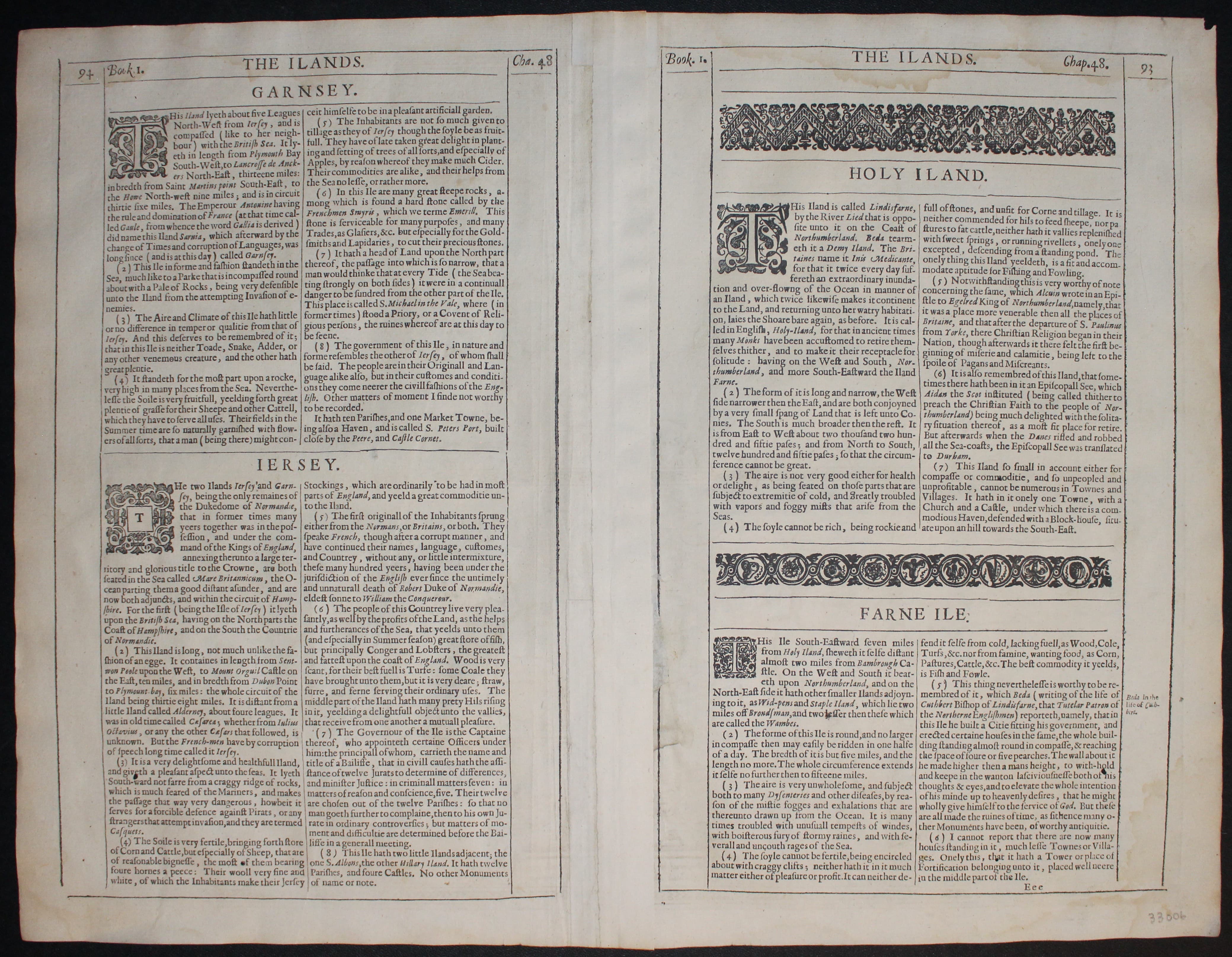 British Isles by John Speed, 1650 Text on Verso  British Isles by John Speed, 1650 Text on Verso