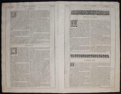 British Isles by John Speed, 1650 Text on Verso