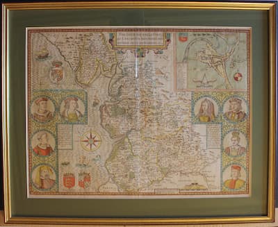 Map of Lancashire  by John Speed 16776